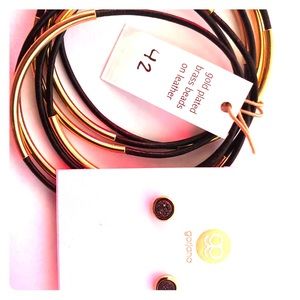 Gorjana Earrings W/ Matching Gold-Plated Bangles!